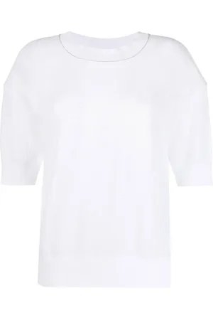 Fabiana Filippi Gestricktes T-Shirt mit transparentem Schnitt