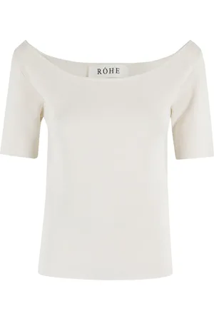 Rohe Fein geripptes T-Shirt