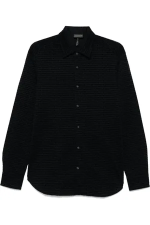 Emporio Armani Hemd mit geflocktem Logo