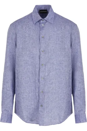 Emporio Armani Texturiertes Leinenhemd