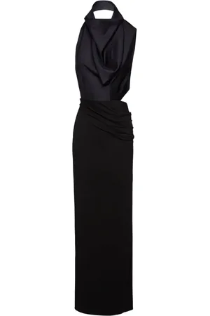 MAGDA BUTRYM Drapiertes Neckholder-Abendkleid