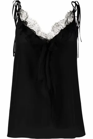 Alexander McQueen Camisole-Seidentop mit Spitzenborte