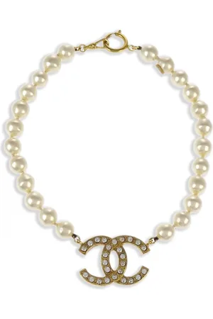 CHANEL 1990-2000s CC Halskette mit Kunstperlen