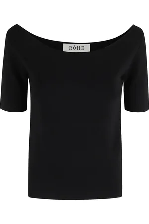 Rohe T-Shirt mit U-Boot-Ausschnitt