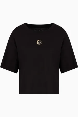Armani Exchange Cropped-T-Shirt mit Logo-Print