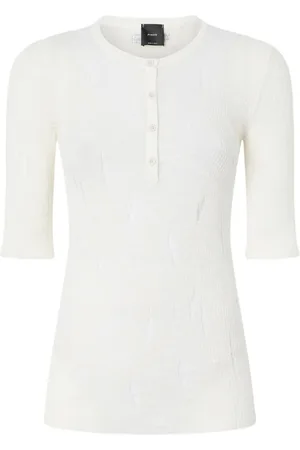 Pinko Geripptes Strickoberteil mit Knopfdetail