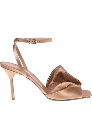 Alberta Ferretti Gerüschte Sandalen aus Satin