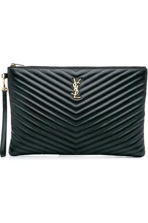 Saint Laurent 2017 Chevron Monogram Aktentasche aus Leder