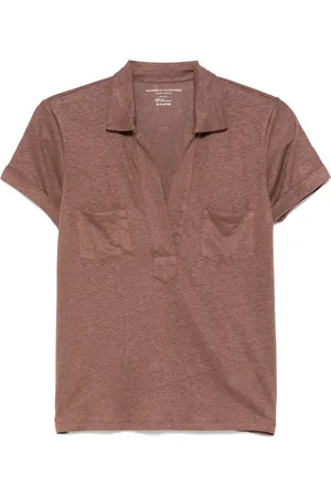 Majestic T-Shirt mit Poloshirtkragen