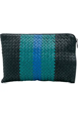 Bottega Veneta 2012-2024 dreifarbige Intrecciato Clutch aus Nappaleder