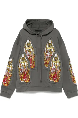 Who Decides War Hoodie mit Flame Glass-Stickerei