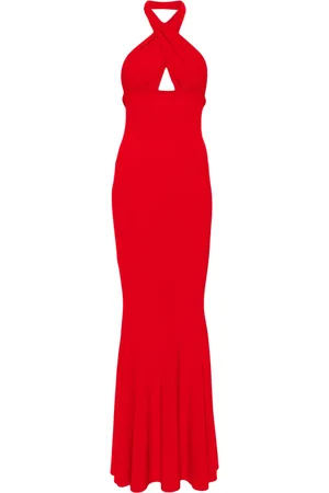 Norma Kamali Cross Neckholder-Abendkleid