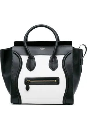 Céline 2012 mini zweifarbige Luggage Tote Bag aus Kalbsleder