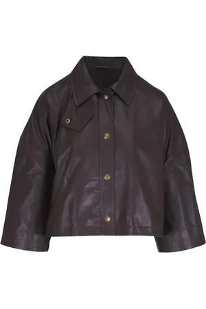 NILI LOTAN Lederjacke mit Knöpfen