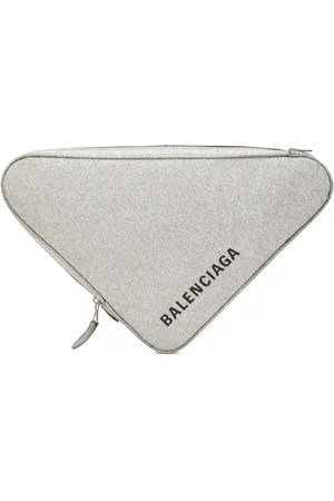 Balenciaga 2010-2024 mittelgroße Triangel Clutch aus Leder