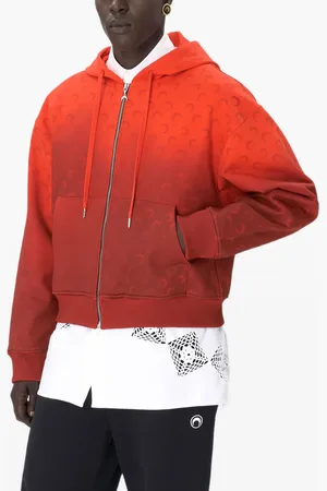 Marine Serre Fleece-Hoodie mit Mond-Muster