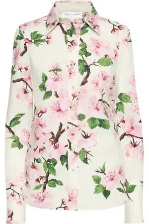 Oscar de la Renta Popeline-Hemd mit Print