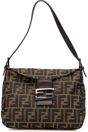 Fendi 20th Century Zucca Double Flap Mamma Schultertasche aus Canvas