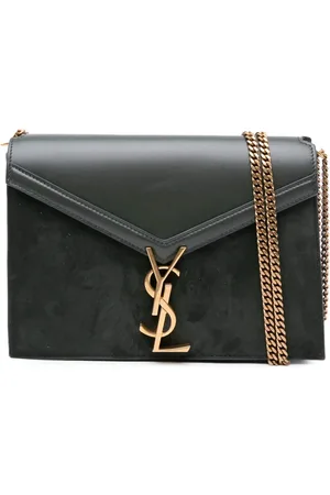 Saint Laurent 2021 Cassandra Clasp Umhängetasche aus Wildleder und Kalbsleder mit Monogramm