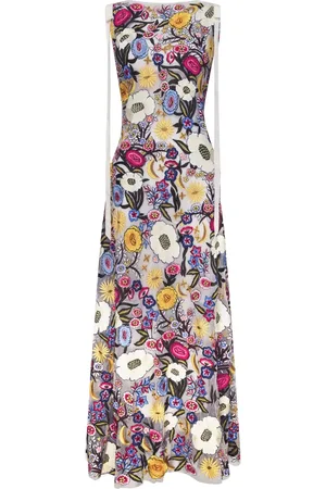 RACHEL GILBERT Lyra Abendkleid mit blumiger Stickerei