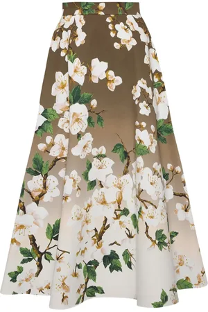 Oscar de la Renta Popeline-Rock mit Print