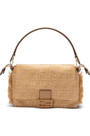 Fendi Zucca Mamma Canvas-Schultertasche mit Fransen