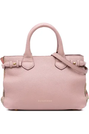 Burberry 2015-2017 kleine Banner Satchel-Tasche aus Kalbsleder mit House Check