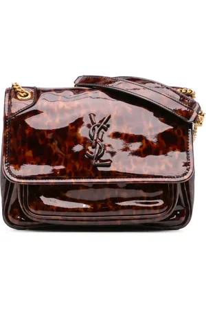 Saint Laurent 2019 Baby Patent Leopard Print Niki Schultertasche