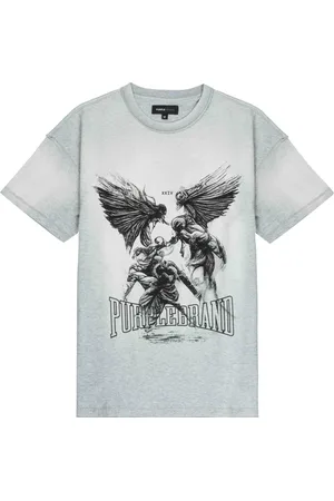 Purple Brand T-Shirt mit "Fight"-Print