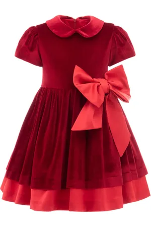 Tulleen Kleid aus Samt mit Schleifendetail