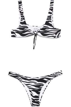 The Attico Bikini mit Zebra-Print