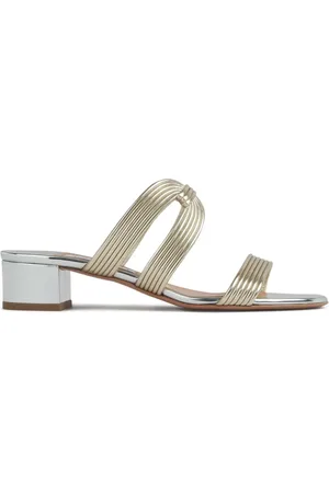Aquazzura Metallic-Sandalen mit gerippten Riemen