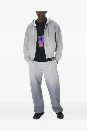 Marine Serre Fleece-Hoodie mit Mond-Muster