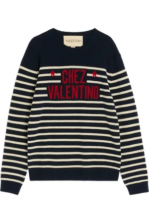 VALENTINO GARAVANI WOOL SWEATER WITH CHEZ VALENTINO JACQUARD MOTIF