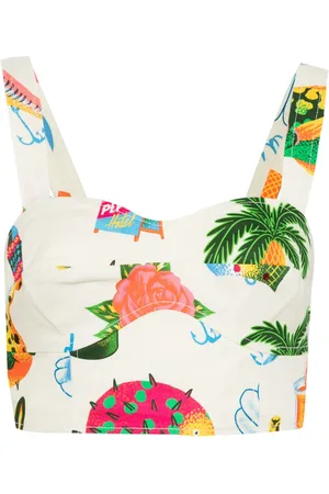ALÉMAIS Cropped-Top mit tropischem Print