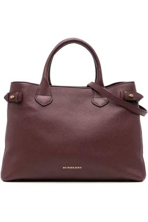 Burberry 2000-2017 mittelgroße Banner Satchel-Tasche aus Leder mit House Check
