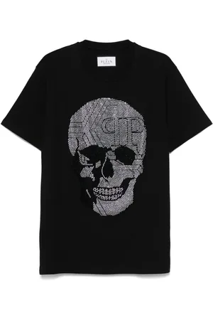 Philipp Plein T-Shirt mit Kristall-Totenkopf