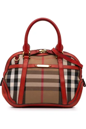 Burberry 2000-2017 Bridle Orchard Satchel-Tasche aus Canvas mit House Check