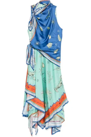 ALÉMAIS Surrealist Summer Kleid mit Schal
