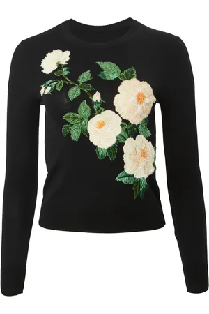 Carolina Herrera Pullover mit Blumen-Intarsie