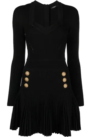 Balmain Geripptes Strickkleid