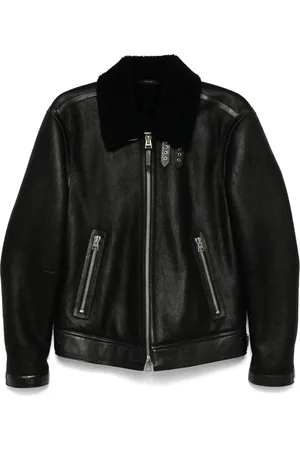 Tom Ford Lederjacke mit Shearling-Kragen