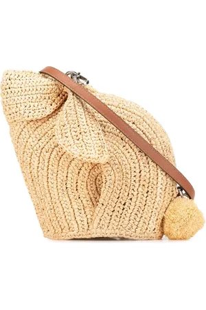 Loewe 2010-2024 mini Bunny Umhängetasche aus Raffiabast