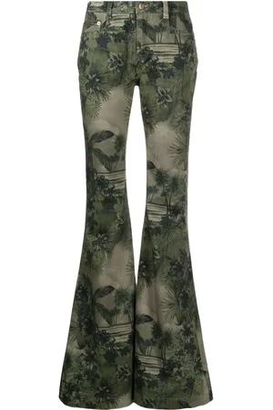 Roberto Cavalli Ausgestellte Hose mit Dschungel-Print