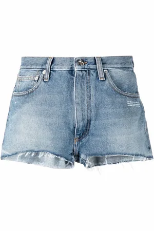OFF-WHITE Ausgefranste Jeans-Shorts