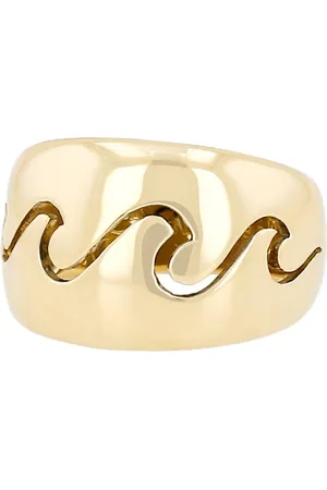 Van cleef Kuppelring aus Gelbgold mit Wellenmotiv
