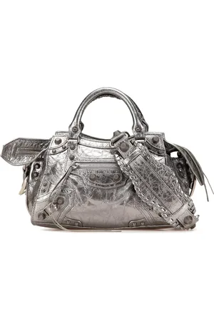 Balenciaga 2021-2024 XS Motocross Neo Cagole Satchel-Tasche aus Metallic-Lammleder