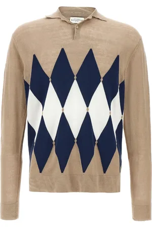 BALLANTYNE Poloshirt mit Argyle-Intarsie