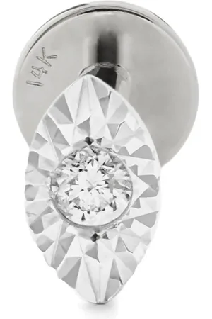 Monica Vinader Einzelner 14kt Weißgoldohrring mit Diamant