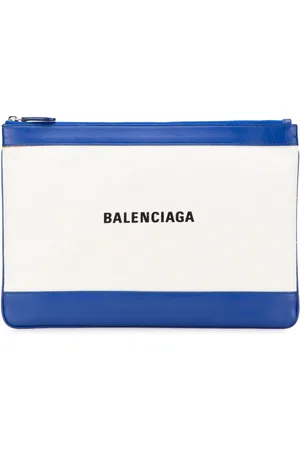 Balenciaga 2018 M Canvas Navy Clip Clutch